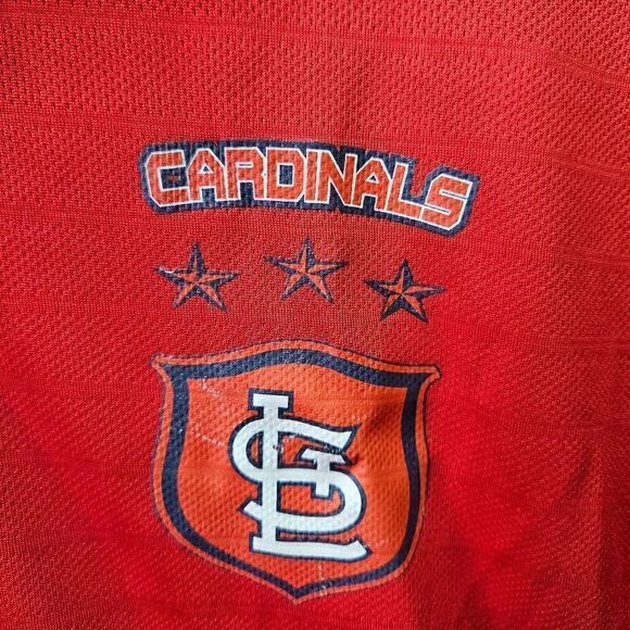Vintage St Louis Cardinals Shirt Mens Size Large Red Dynasty MLB Baseball Polo - Picture 5 of 11